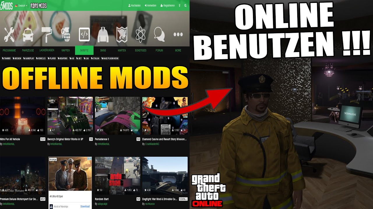 Gta Offline Modus Verbindung Konnte Nicht Hergestellt Werden GTA 5 SO KÖNNT IHR OFFLINE MODS IM ONLINE MODUS NUTZEN - YouTube