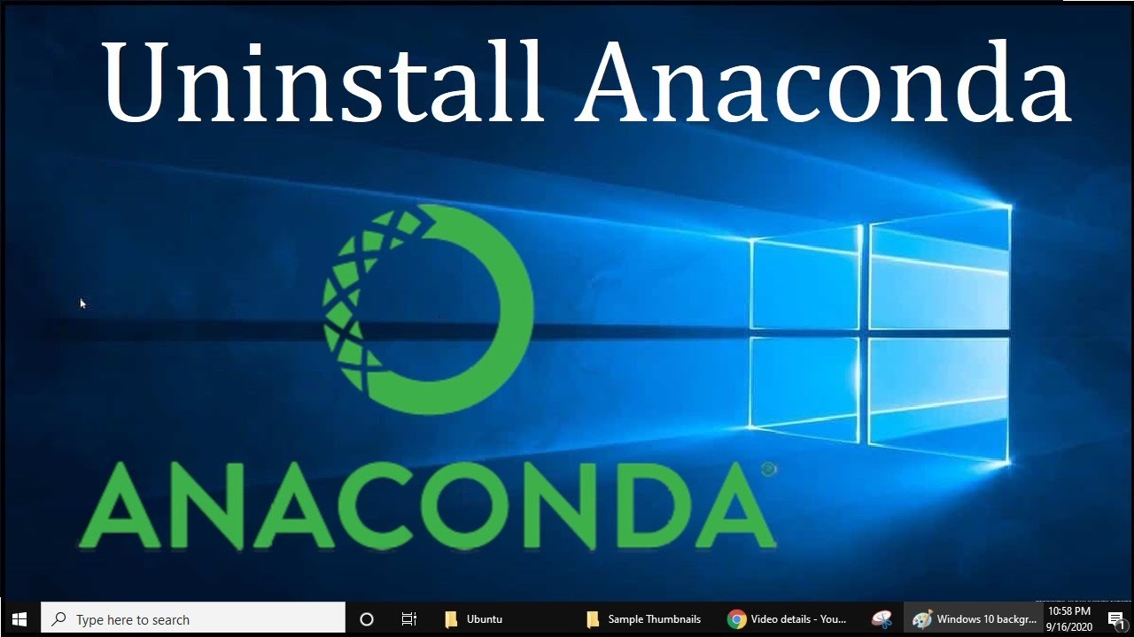 Unistall Anaconda Windows