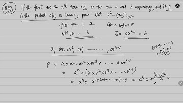 Class 11 Ex9.3 Q23 NCERT | If the first and the nth term of a G.P. are a and b, respectively,