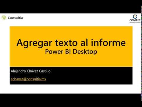Power BI Desktop Agregar texto al informe - YouTube