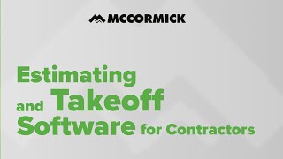 Estimating and Takeoff Software for Contractors | McCormick