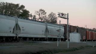 Ex-Conrail with Marker Lights On Leads an Unusual Train Through Folkston, GA