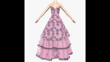 3D Model of Wedding Dress 009 Review