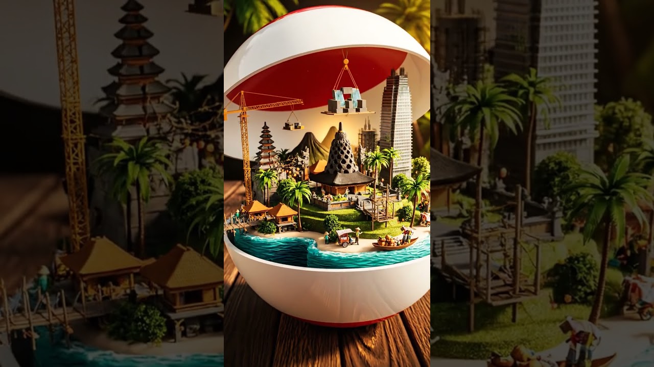 Miniature Indonesia: A Cinematic Flag Globe World