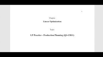 Practice LP (Q1-CH11): Production Planning
