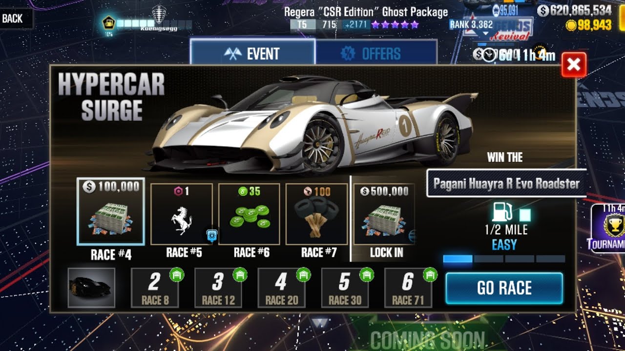 🏁Csr2🏁  Hypercar Surge first 5 lock-ins cars and tunes/setups