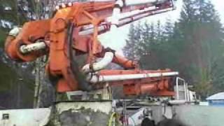 Concrete pumping for foundation .wmv