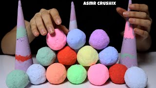 asmr:asmr colorful balls of baking soda🟠🔴hand crushing🟢🔵