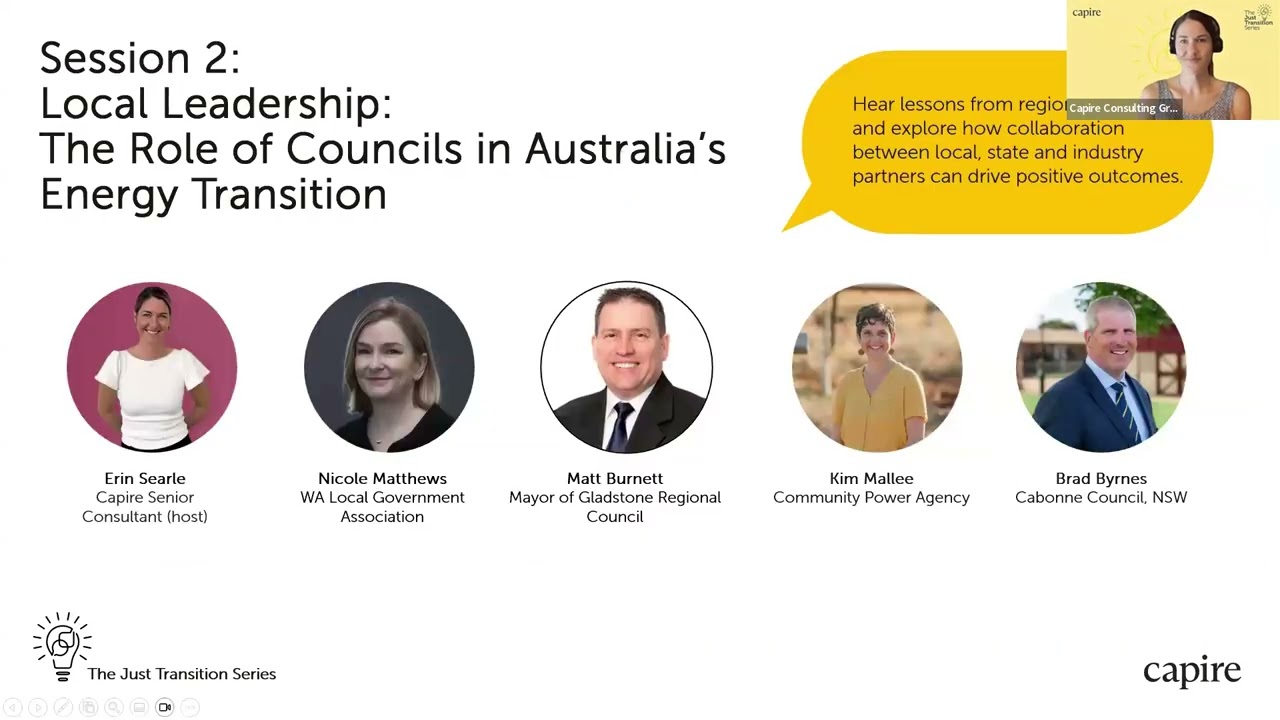 The Just Transition – Local Leadership: The Role of Councils in Australia’s Energy Transition