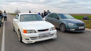 видео: Не надо ЗЛИТЬ JDM. Chaser 100 (500л.с.) vs OCTAVIA A7 1.8T (360л.с.), AUDI A5 vs GOLF 7 GTI vs TESLA картинка: Не надо ЗЛИТЬ JDM. Chaser 100 (500л.с.) vs OCTAVIA A7 1.8T (360л.с.), AUDI A5 vs GOLF 7 GTI vs TESLA