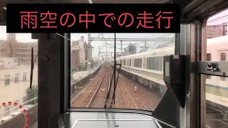 (前面展望)本日の通勤電車車窓から　2021.9.3 JR西日本大阪環状線内回り電車　7：39大阪〜弁天町まで