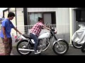 初挑戦！小柄な女の子でもSR400のキックスタートができるか？！
