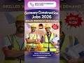 Germany Construction Jobs 2026 | Skilled Workers in High Demand