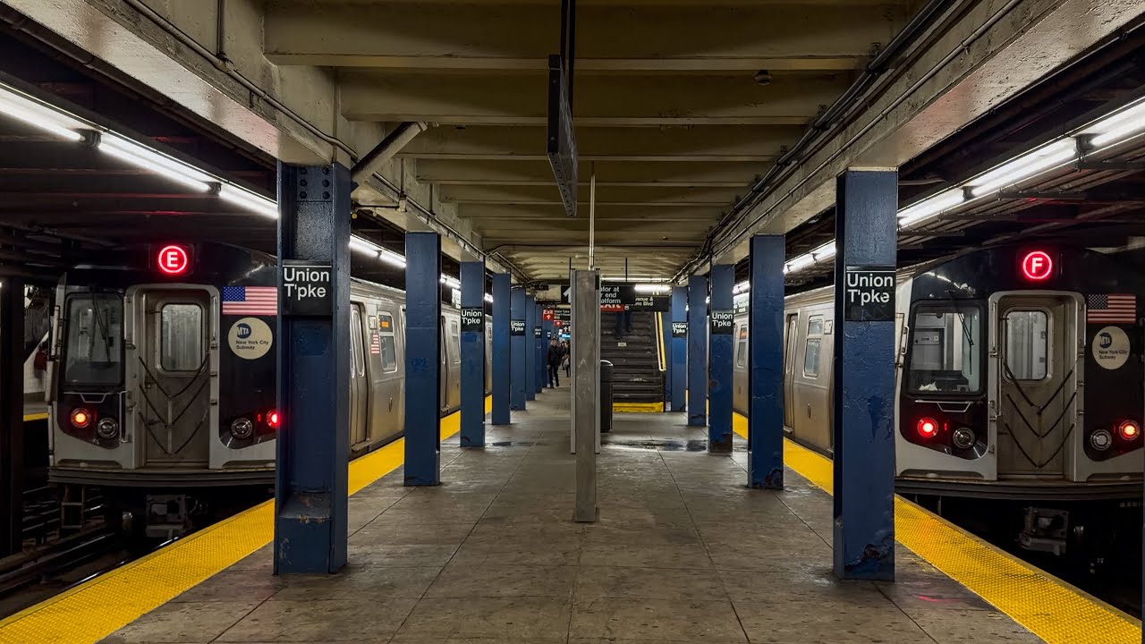 NYC Subway: (E) Express and (F) Local Trains @ Kew Gardens-Union Turnpike