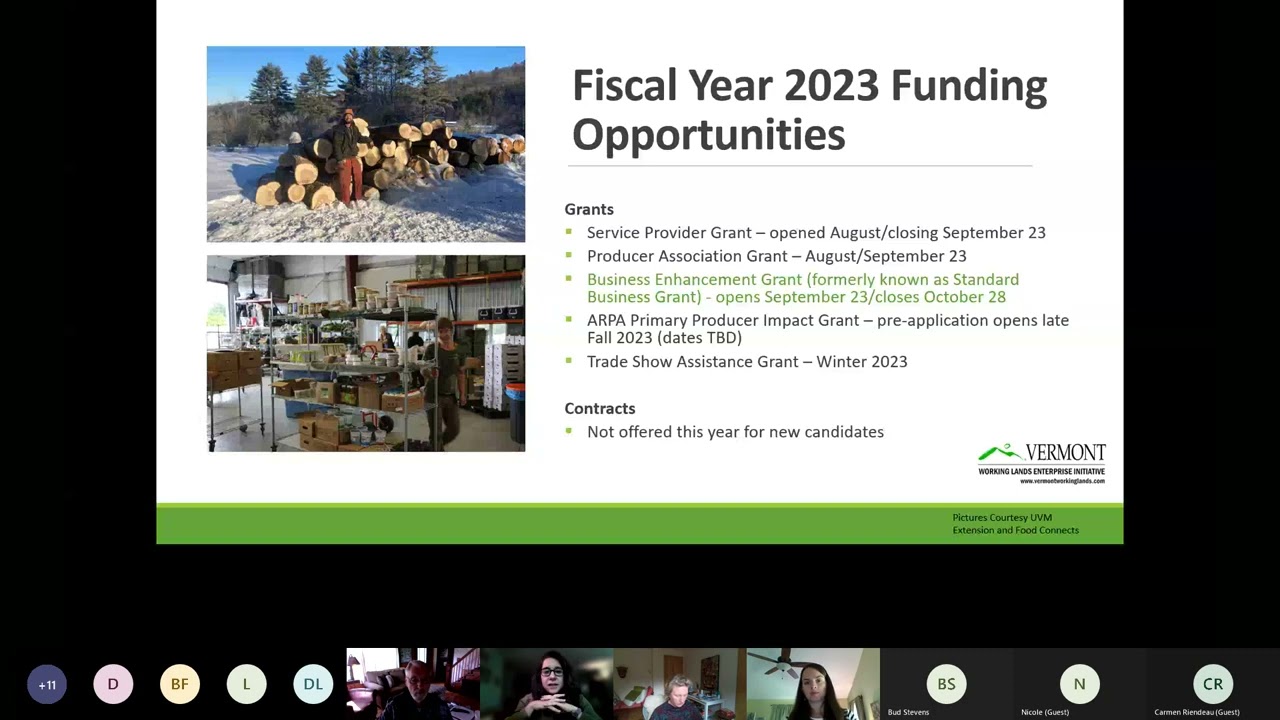Grant Opportunity Webinar  Working Lands Enterprise Initiative Business Enhancement Grants 20220915