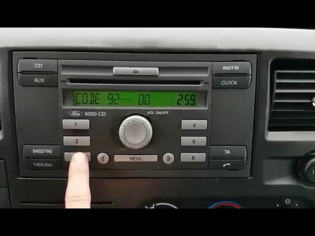 Ford radio 6000CD unlock code M series - YouTube