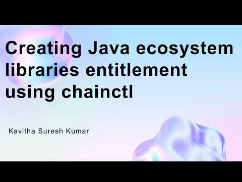 Creating Java ecosystem libraries entitlement using chainctl