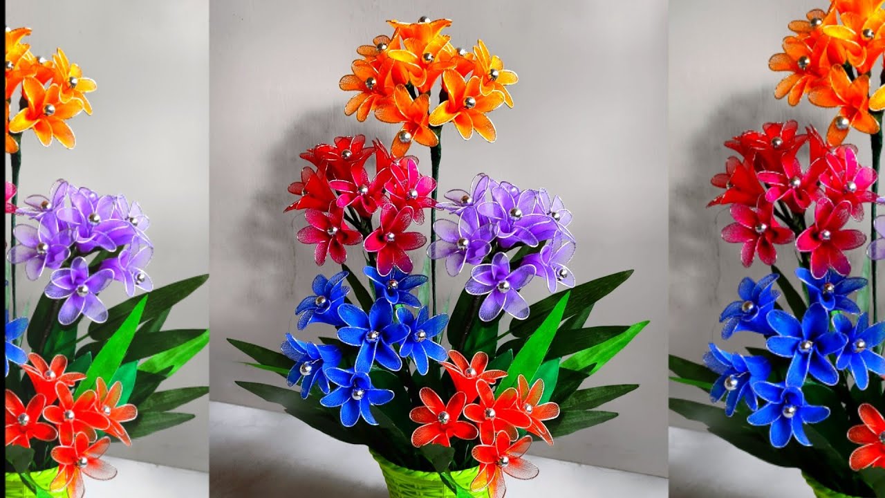 DIY nylon stocking flowers stocking flowers socks flowers satin