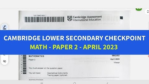 Đề thi Cambridge Lower Secondary Checkpoint - Math - Paper 2 - April 2023 - Simple English