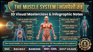 मांसपेशी तंत्र (The Muscular System) 3D Infographic Notes | Biology for 10th-12th , SSC &amp; All Exams