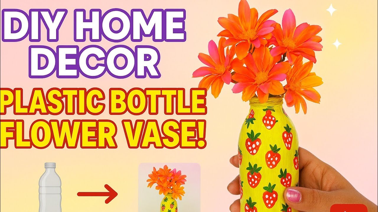 Turn Waste into Beauty With this easy DIY Plastic Bottle Flower Vase! 🌸✨