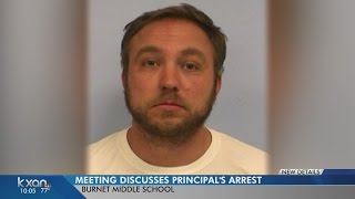 Burnet Middle School administrators meet with concerned parents after principal's arrest