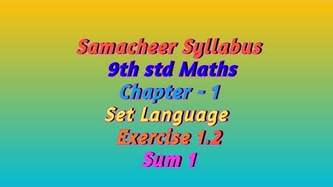 9th Maths Tn book /Ln1 /Exercise 1.2 /sum 1