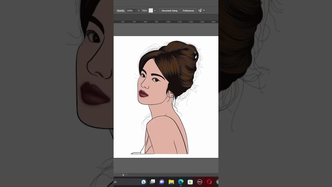 Beautiful model vector portrait #shorts