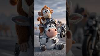 cow and monkey ❤️ #trending #trendingshorts