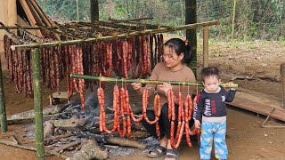 Single Mother: Sausage Making Process! An Ancient Way Of Cooking Meat in the Intestines