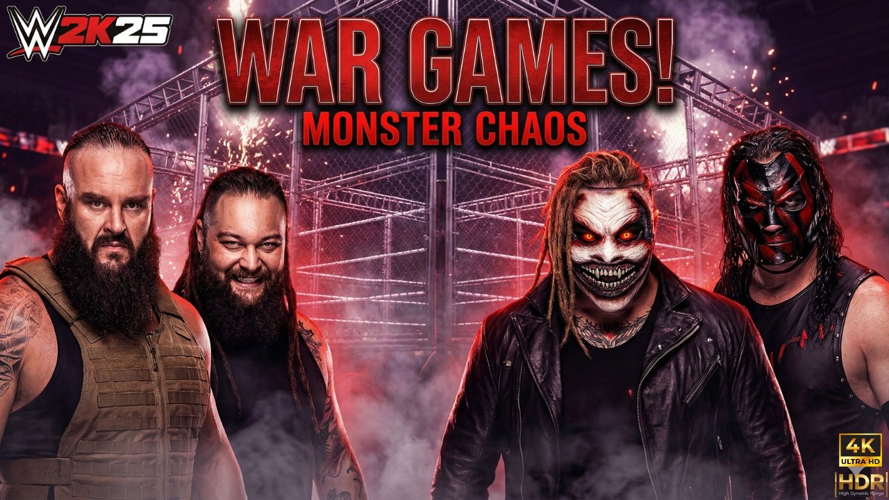 WarGames MONSTER CHAOS! 😱 Bray Wyatt & Kane Collide | WWE 2K25