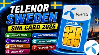 Telenor Sweden SIM Card Codes Balance Check Data Check Recharge &amp; Customer Care #worldwork50 