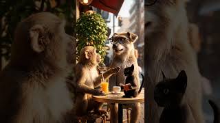 TALKING ANIMALS meet at a cafe and it&#39;s hilarious 🤣 #shorts