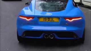 beautiful jaguar F-Type in French racing blue in london!!!
