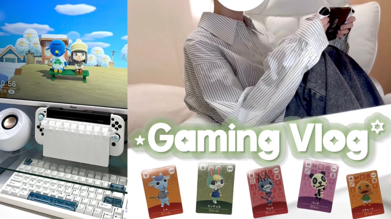 【Gaming Vlog】あつ森はじめから🌱島づくり再スタート｜デスク周りアップデート｜BenQ ScreenBar Halo 2💡 