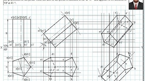 Example 07 on Projection of Solids-Manual Drawing