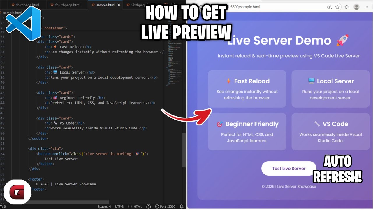 How Get Live Preview of Your Project on Visual Studio Code - PC or ...