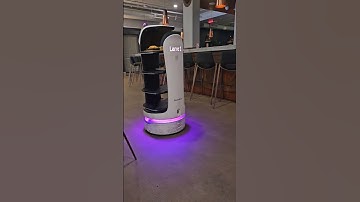 Robotic waitress delivering food at the restaurant #robot #waitress
