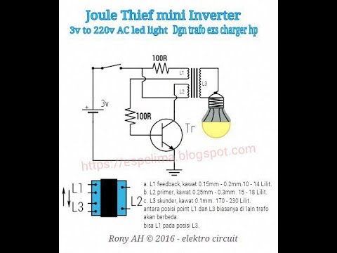 Joule Thiefe(MINI INVERTER)-3,7 volt to 220 volt AC- Cara