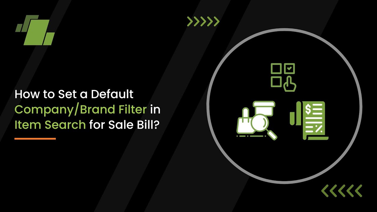 How to Set a Default Company Brand Filter in Item Search for Sale Bill ?