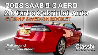 2008 SAAB 9-3 2.0 TURBO AERO CABRIOLET - SOLD!