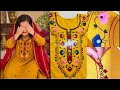Beautiful hand embroidery kurti design |Easy floral neckline embroidery tutorial