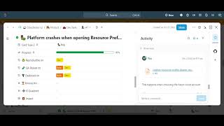 bug report on Clickup