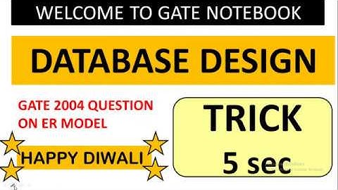 TRICK : GATE 2004 Question On Database Design (Contact @ 8368017658)
