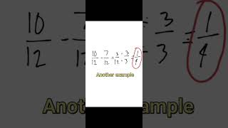 Subtract and Simplify Fractions #fractions #fyi #maths