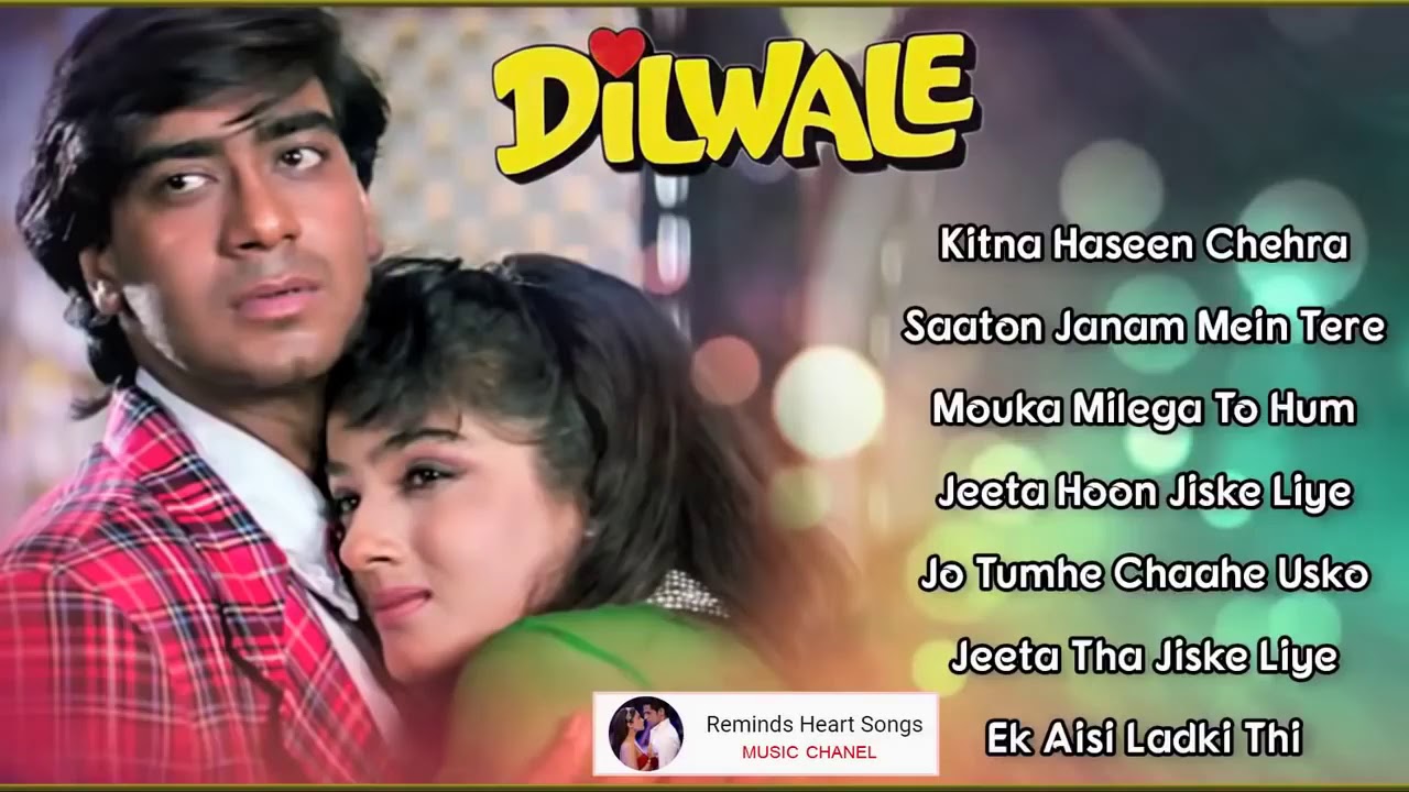 Dilwale  All Songs With Dialogues  Ajay Devgan Raveena Tandon 90s Bollywood Romantic Song