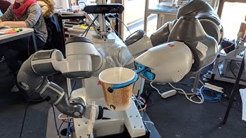 An autonomously served coffee using our mobile manipulation robot mobmi