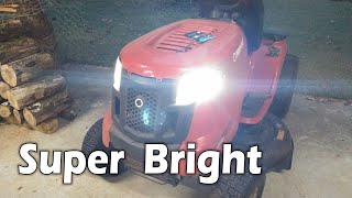Testing LED Headlights on My Lawn Mower