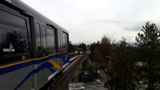 Mark 1 SkyTrain departing Nanaimo Station