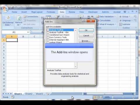Cara mengaktifkan Add Ins Analysys Toolpakpada MS Excel - YouTube